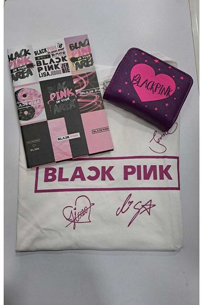 GC GÖKHAN CLUB Συνδυασμός πορτοφολιού σημειωματάριου Blackpink Tshirt
