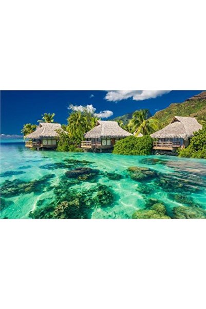 EkoDekor 3 boyutlu duvar kagitlari Maldivler Deniz Manzaralı Duvar Kağıdı Vinil