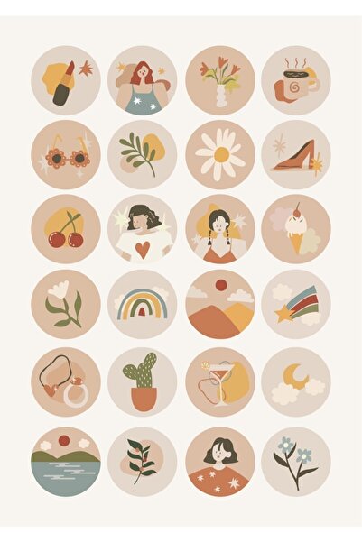 Spacepiks Sa minimalnim dezenom Cool set nalepnica 24 komada