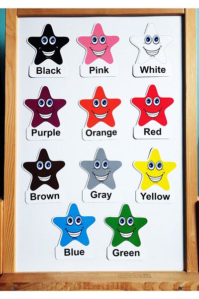 Okuling Magnetic English Word Cards Flashcards - Colors / Colors