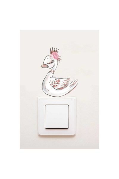 Piksel Grafik Autocolant pentru priza camerei pentru copii Swan
