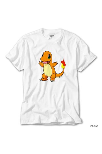 Z zepplin Λευκό μπλουζάκι Pokemon Charmander