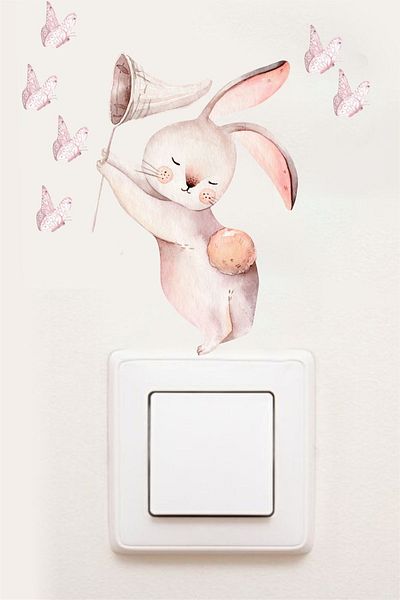 Piksel Grafik Autocolant pentru priză Star Hunter Rabbit