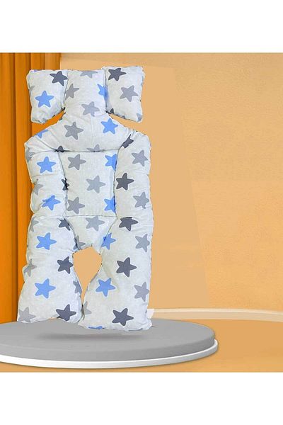 RevuBaby Baby Stroller Pushchair Cushion Pushchair Pad Baby Carrier Cushion Blue Stars