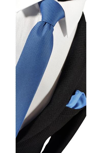 BLC Basic Line Co. Комплект от 4 вратовръзки и кърпичка Advantage в тъмносиньо, авиаторско синьо, индигово синьо и парламентарно синьо