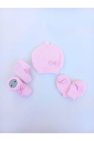 Alingo Knitwear Beret Gloves Booties Set