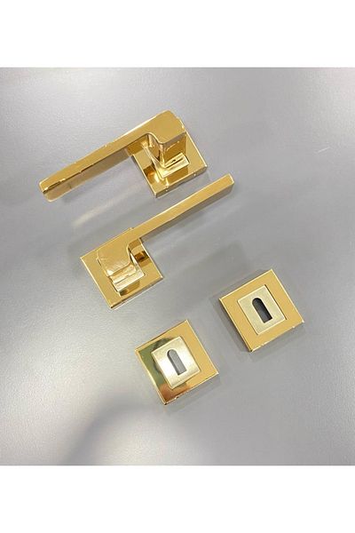ARON Sofuoğlu Anka Square Rosette Albifirin Yellow - Satin (ODA) Door Handle Aluminum / Steel