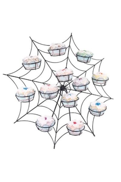 adin tasarım حامل كب كيك على شكل شبكة عنكبوت، حامل كعك وكعك أبيض، حامل عرض 12...