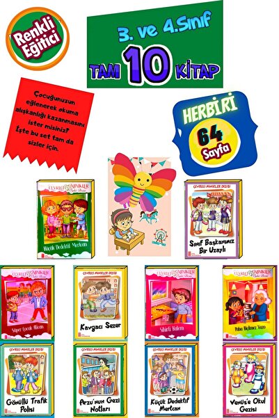 Ata Yayıncılık 3ve4.sınıflar Için Okumayı Sevdiren Ve Okuma Alışkanlığı Kazandıran Eğlenceli 10'lu Kitap Seti Evony