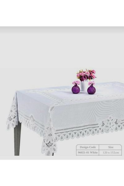 EFEMHOME Lace Look Heat Resistant Liquid Proof PVC Tablecloth 120x152