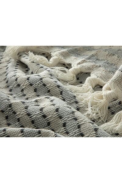 English Home Buttons Dokuma Tek Kişilik Yatak Örtüsü 160x240 Cm Gri