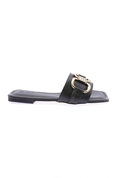 DGN Women's Accessory Silver Stone Slippers Black 2463273