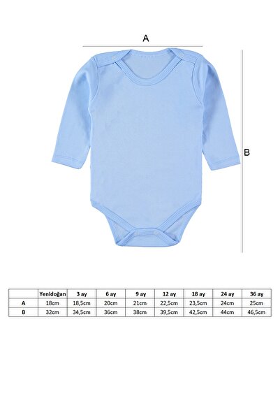 hepbaby Gri-mavi 2 Adet Uzun Kollu Bebek Body Hbbc1010