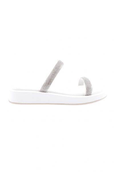 DGN Women's Silver Stone Banded Slipperswhite 111033108
