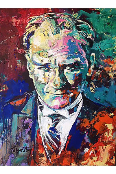 Lona Sanat Mustafa Kemal Atatürk Karizma Portre Yağlı Boya Kanvas Tablo