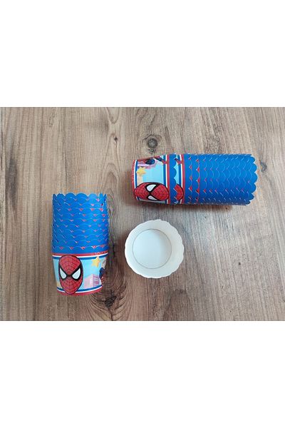 ECE PARTİ Spiderman Themed Cupcake Mold 25 Pieces