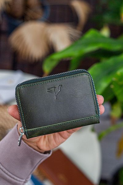 Garbalia Sydney Genuine Leather Coin Compartment Rfid Blocker Crazy Green Unisex Wallet