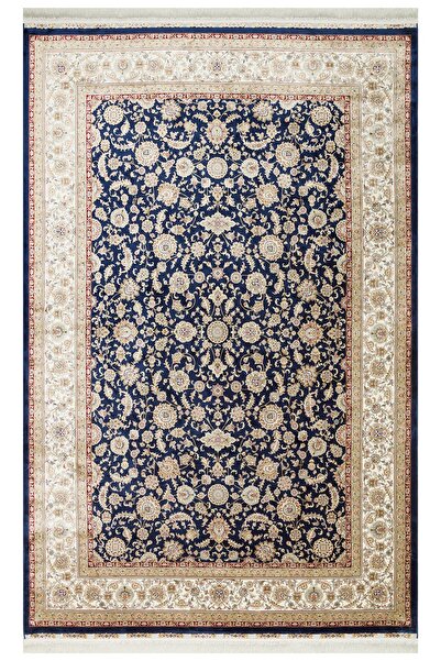 Eko Halı Isfahan Isf03 Navy Cream Klasik Desenlere Sahip Yüksek Dokuma Sıklığ...
