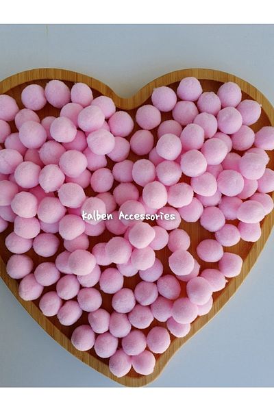 kalben accessories Dust Pink Plush Soft Pompon 2 Cm 100 Pieces,