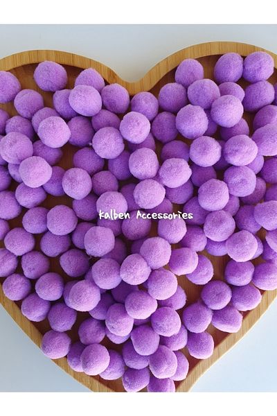 kalben accessories Lilac Plush Soft Pompom 2 Cm 100 Pieces,