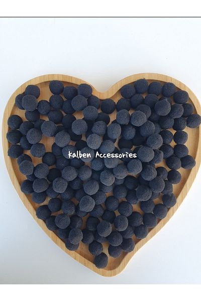 kalben accessories Black Plush Soft Pompom 2 Cm 100 Pieces,
