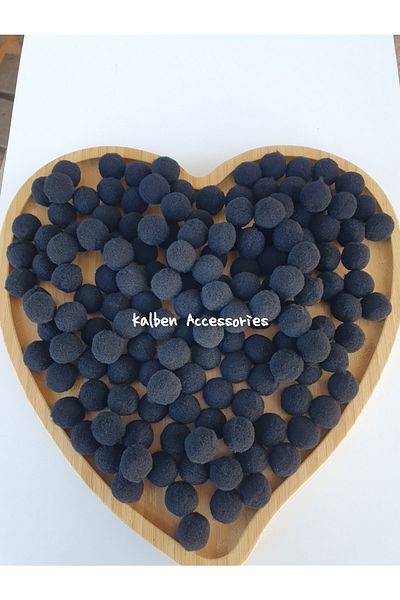 kalben accessories Black Plush Soft Pompom 2 Cm 100 Pieces,