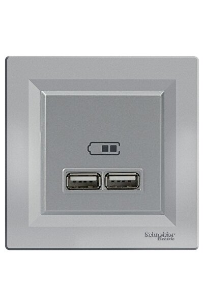 Schneider Electric Asfora Plus Alüminyum Usb Şarj Prizi 2.1a Type A Çerçeveli - Eph2700261