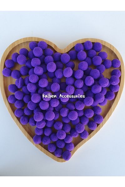 kalben accessories Dark Purple Plush Soft Pompom 2 Cm 100 Pieces