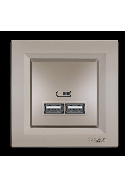 Schneider Electric Schneider Asfora Plus Bronz Usb Şarj Prizi 2.1a Type A Çerçeveli - Eph2700269