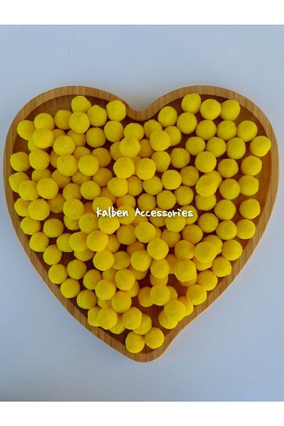 kalben accessories Dark Yellow Plush Soft Pompom 2 Cm 100 Pieces