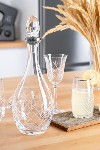 ACAR Aqua Lisa Kristal 25 Parça Bardak Seti - Platin