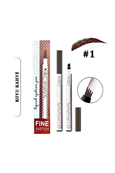 MAQYA Cosmetics Kaş Dövmesi Koyu Kahve Ton Suya Dayanaklı Kaş Kontürü Kalemi