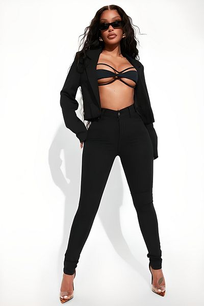LİMABEL Veronica Black Narrow Leg High Waist Recovery Jean Jeans