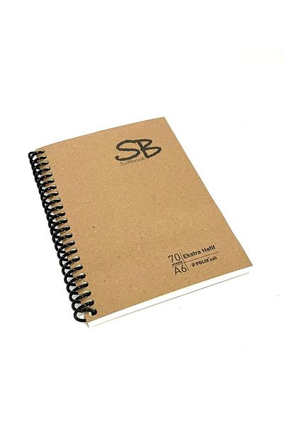 Folix Bloc de note cu copertă spiralată A6 Kraft 70 Yp. 1 pachet fără linie (6 bucăți)