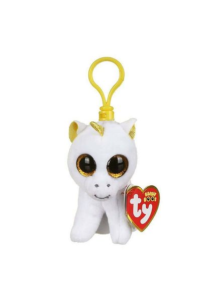 TY Beanie Boos سلسلة مفاتيح من القطيفة على شكل وحيد القرن بيغاسوس من بيني بو