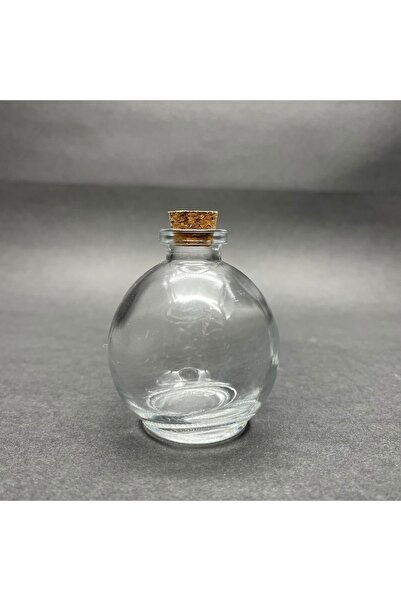 Pause Art Home 50 Cc Cam Top Şişe Mantar Tıpalı - 50 Ml Balon Şişe - Top Şeklinde Yuvarlak Cam Şişe