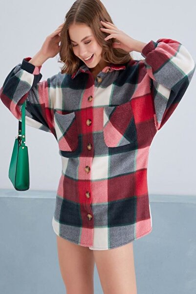 ASEL alamode Kadın Ekose Desen Polar Gömlek 426