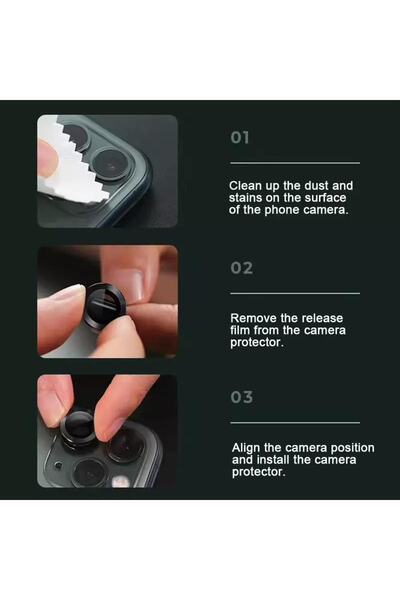 HyperAge iPhone 11 & iPhone 12 & 12 Mini Compatible Swarovski Stone Diamond Camera Protector - Silver [Set of 2]