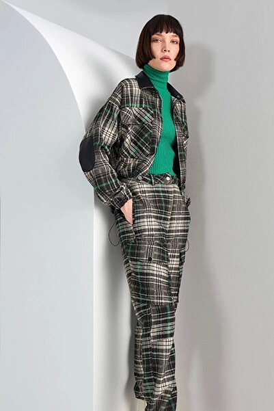 Unique Φούξια καρό παντελόνι με ελαστικά μανσέτες