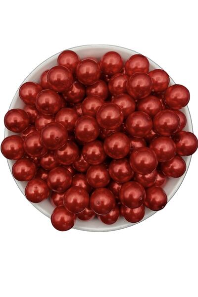 Hedef Bijuteri 14mm Kırmızı Renk Cam Inci Boncuk, Takı Aksesuar Yapım Boncuğu...