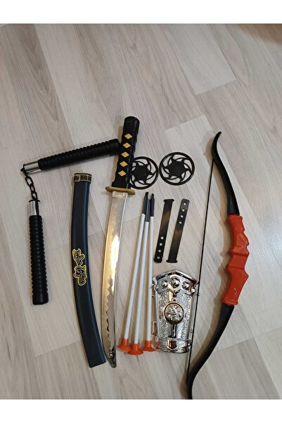 LRS STORE Ninja Samuray Dövüş Savaş Seti Ok Yay Kılıç Kalkan Mınçıka Ninja Yı...