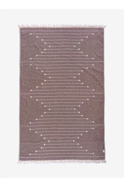 Barine Burgundy Cotton Sofa Shawl - Southwestern 130X170