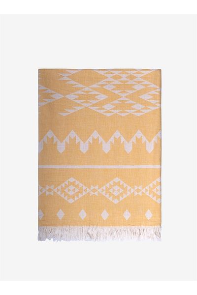 Barine Safran Kilim Cotton Sofa Shawl - 130X170