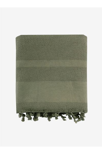 Barine Green Stone Cotton Sofa Shawl - 140X170