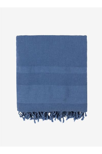 Barine Denim Color Star Cotton Sofa Shawl - 140X170
