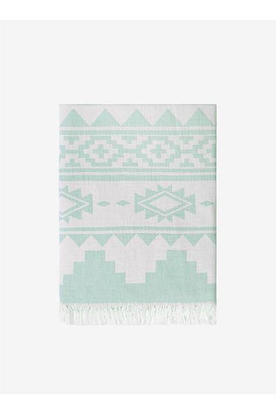 Barine Light Green Rug Cotton Sofa Shawl - 130X170