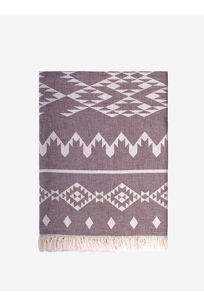 Barine Claret Red Kilim Cotton Sofa Shawl - 130X170