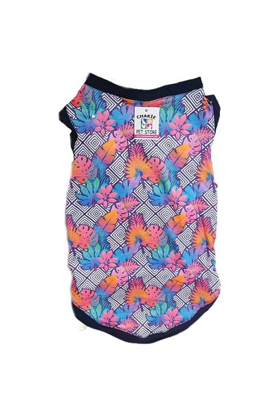 chakie pet store Chakie Geometric Floral Combed Cotton Thsirt Dog Outfit