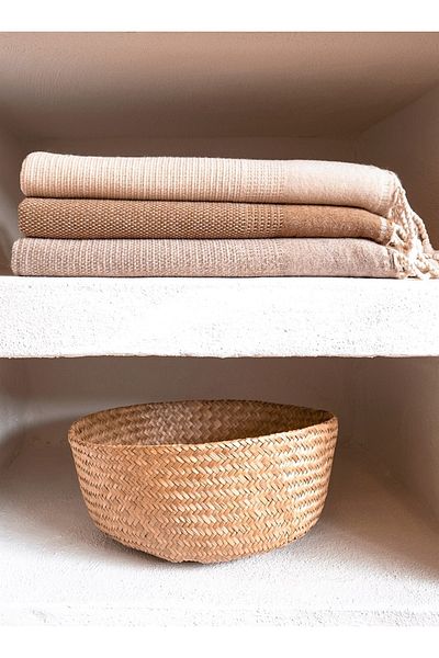 Barine Beige Tan Wool Sofa Shawl - 125X180