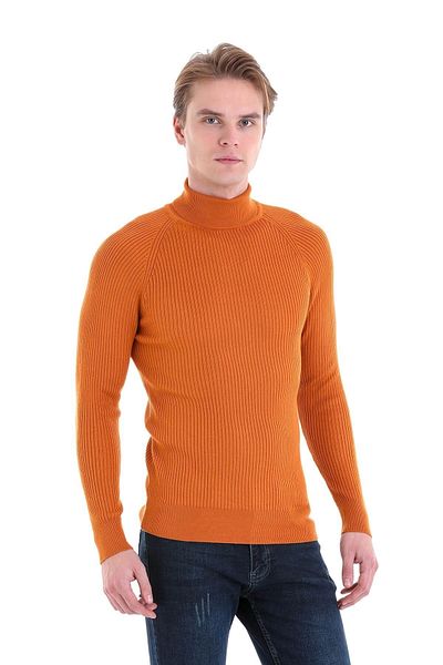 Hatemoğlu Orange Turtleneck Slim Fit Knitwear Sweater